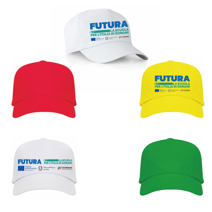 Cappellino Personalizzato 5 Pannelli con Visiera - Ideale Per Scuola PON POC PNRR