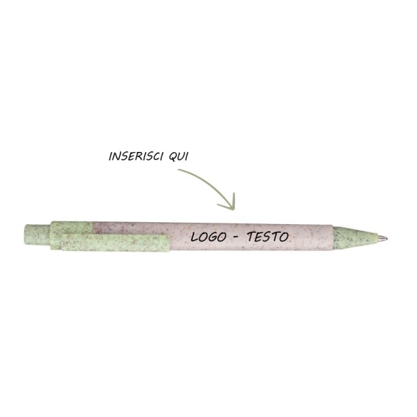 Penna A Scatto Paglia Di Frumento Laif  con Stampa Personalizzata