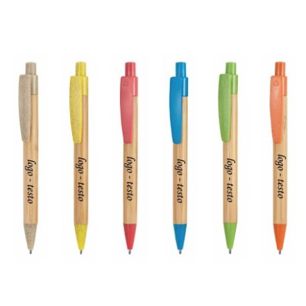 Penna Sfera a Scatto in Bamboo Proly con Stampa Personalizzata