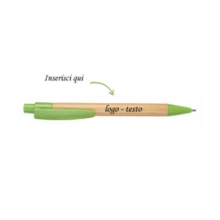 Penna Sfera a Scatto in Bamboo Proly con Stampa Personalizzata