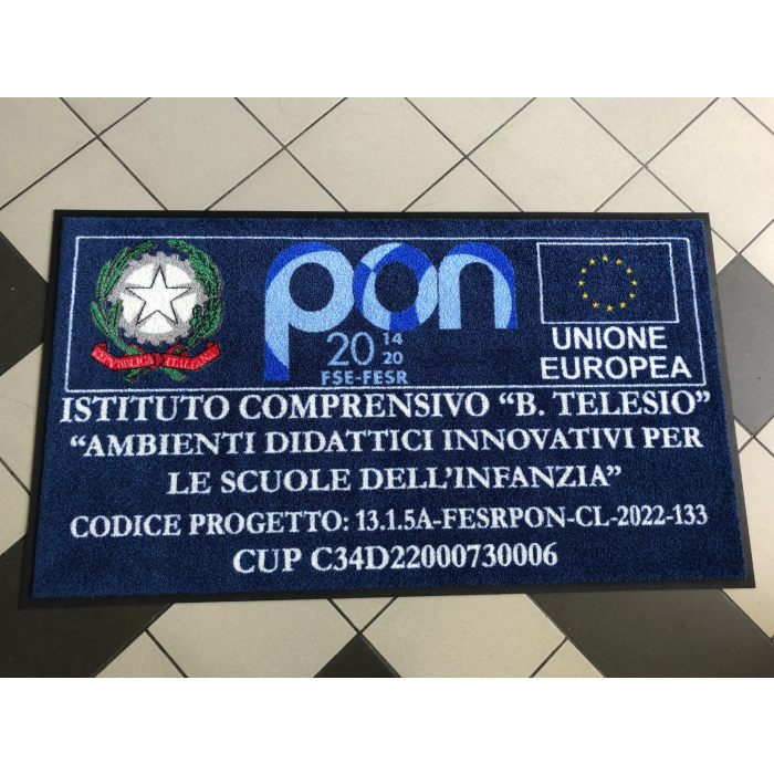 Tappeto Zerbino Asciugapassi Personalizzato con Bordo Antinciampo 85x115Cm