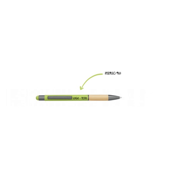 Penna Sfera Eco Touch In Legno e Rubber con Stampa Personalizzata