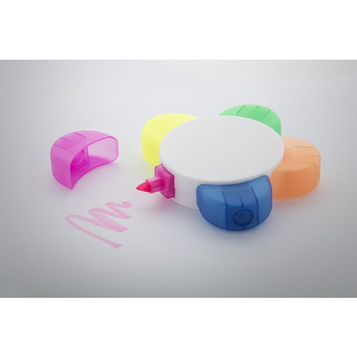 Evidenziatore a forma di fiore 5 colori Personalizzato
