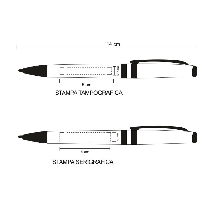 Penna Sfera a scatto rotante con stampa personalizzata