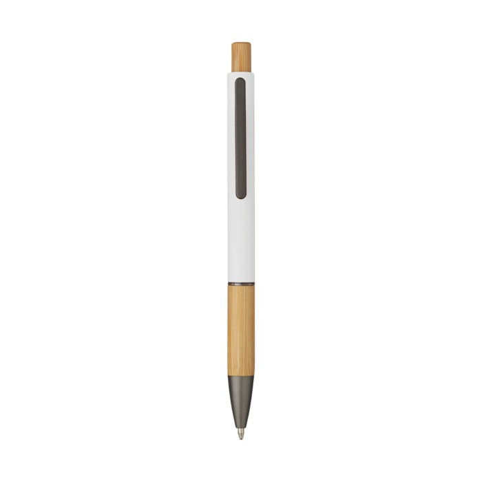 Penna Sfera Soft Touch In Alluminio E Bamboo con Stampa Personalizzata