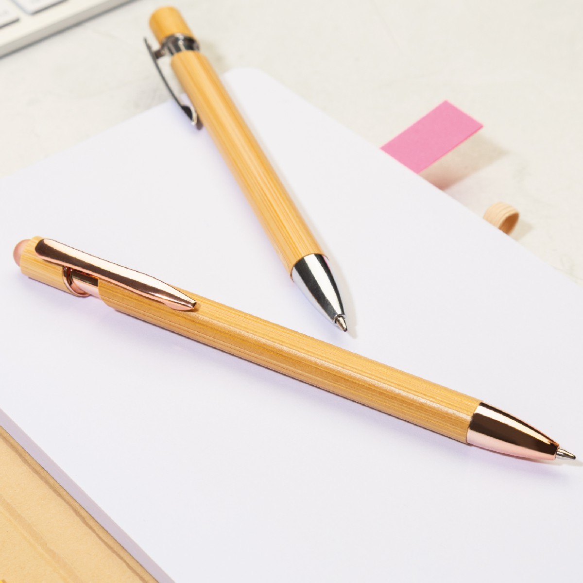 Penna a sfera in bambù TONNEL BOO con Touch Screen Personalizzata