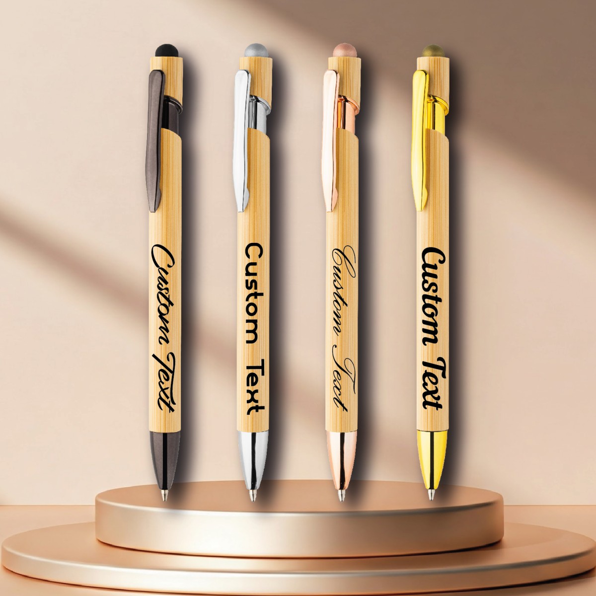 Penna a sfera in bambù TONNEL BOO con Touch Screen Personalizzata