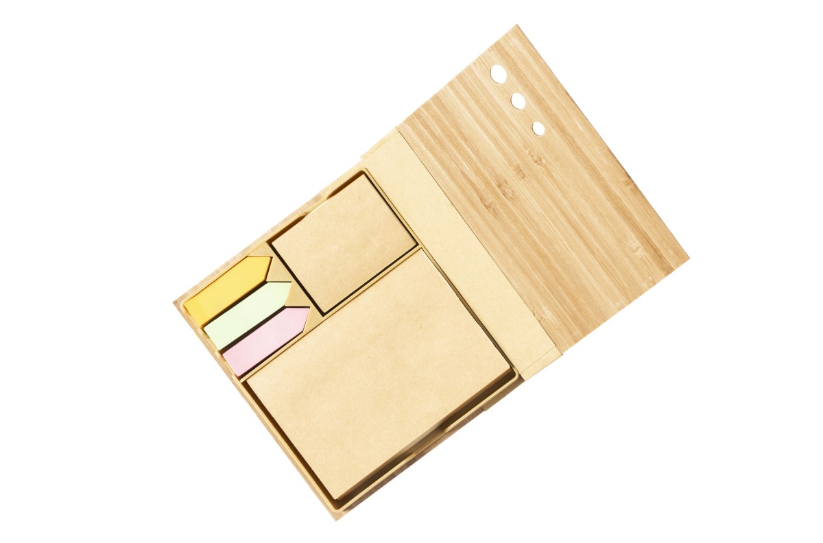 Blocco foglietti NOKWON in Carta Riciclata con Copertura in Bambù Personalizzato