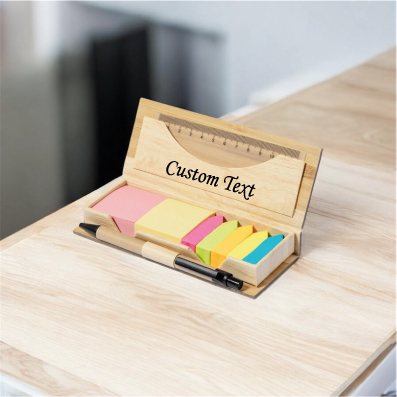 Scatola in Bambù e Blocchi foglietti ZIZHU Personalizzato