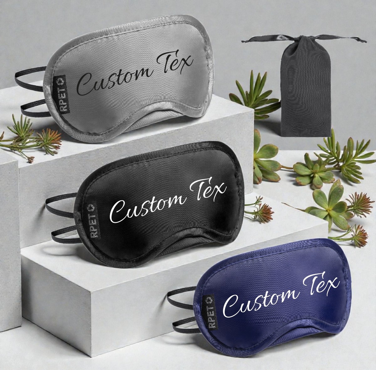 Jetlag Mascherina per gli Occhi da Viaggio in RPET Eco Personalizzata