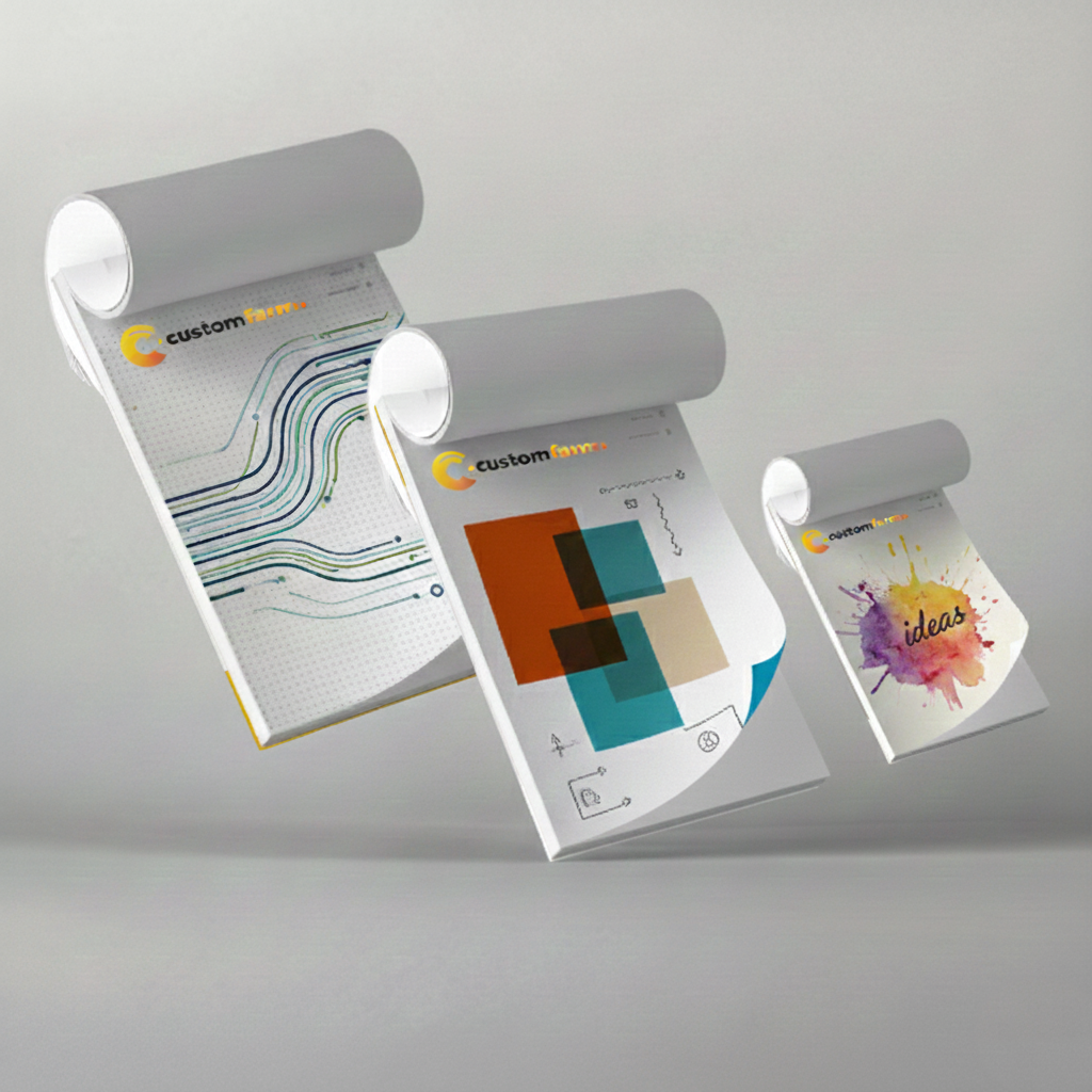 Block Notes Personalizzati con  Rilegatura a Colla. Fogli di carta 80gr/m2 e Supporto in Cartoncino 400gr/m2