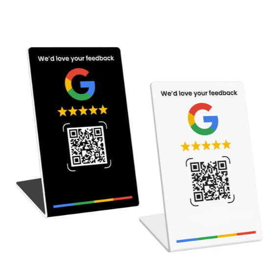 Supporto in Plexiglass QR Code Menu/ Qr Code Wifi/ Recensione Google per ristoranti, bar e hotel Personalizzato