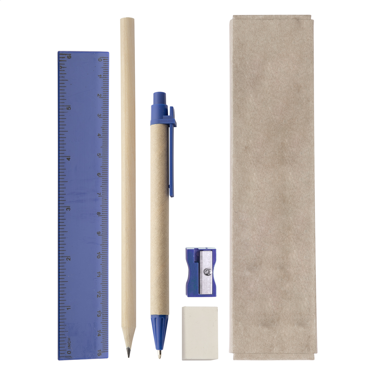 Monoli set cancelleria blu naturale