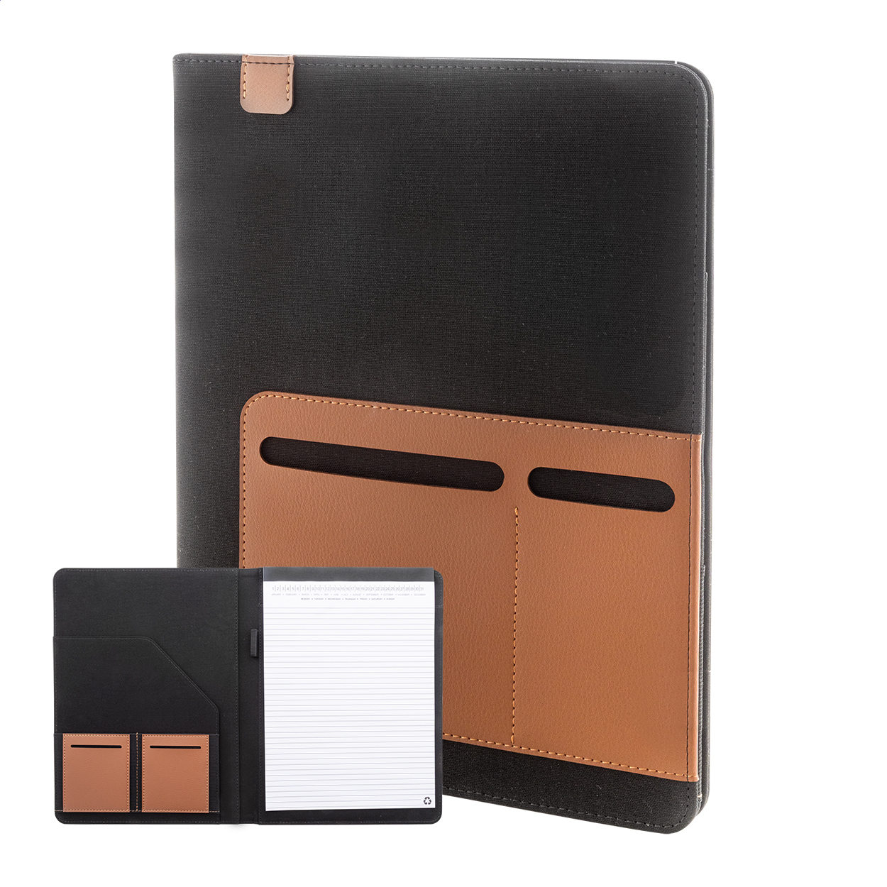 Capudo A4 cartella portadocumenti in tessuto riciclato nero