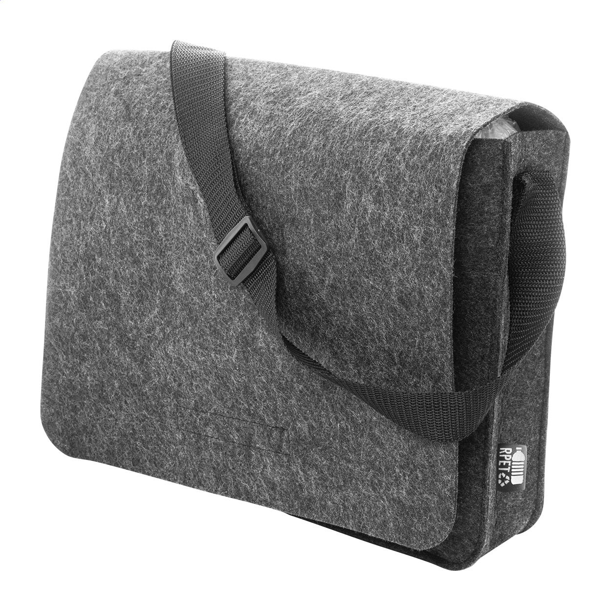 Refelt Courier Borsa a tracolla in feltro RPET grigio scuro