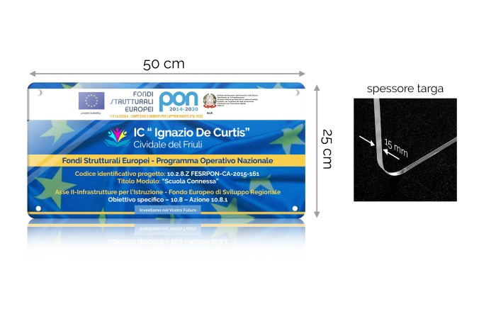 Targa o Tabella 25x50 cm su Plexiglass 15 mm - Ideale Per PON