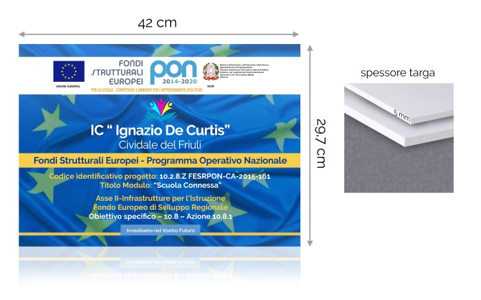 Targa o Tabella A3 29,7x42 cm su Forex 5 mm - Ideale Per PON