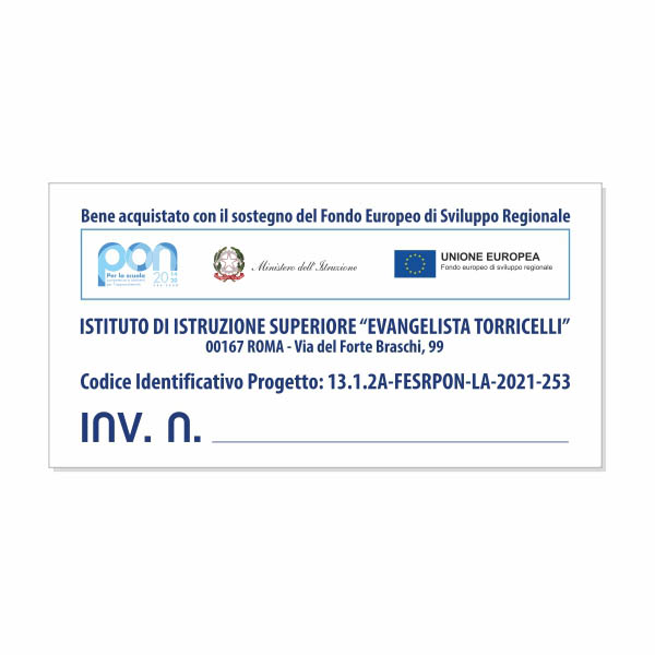 Etichette Inventario PON in PVC Adesivo 90x40 mm Pezzi 50